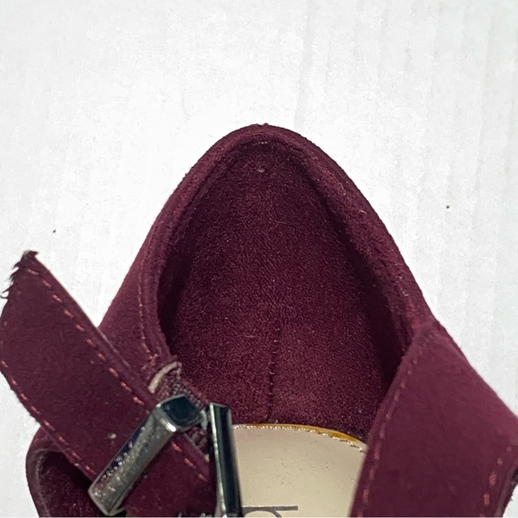 Hidden Platform Heels with Ankle Straps, Burgundy Ultra Suede, Bar III - Picture 7 of 16